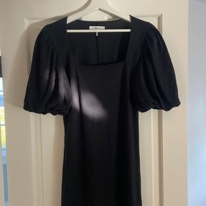 Frame -Jersey mini dress - cute balloon sleeves and easy slip on style